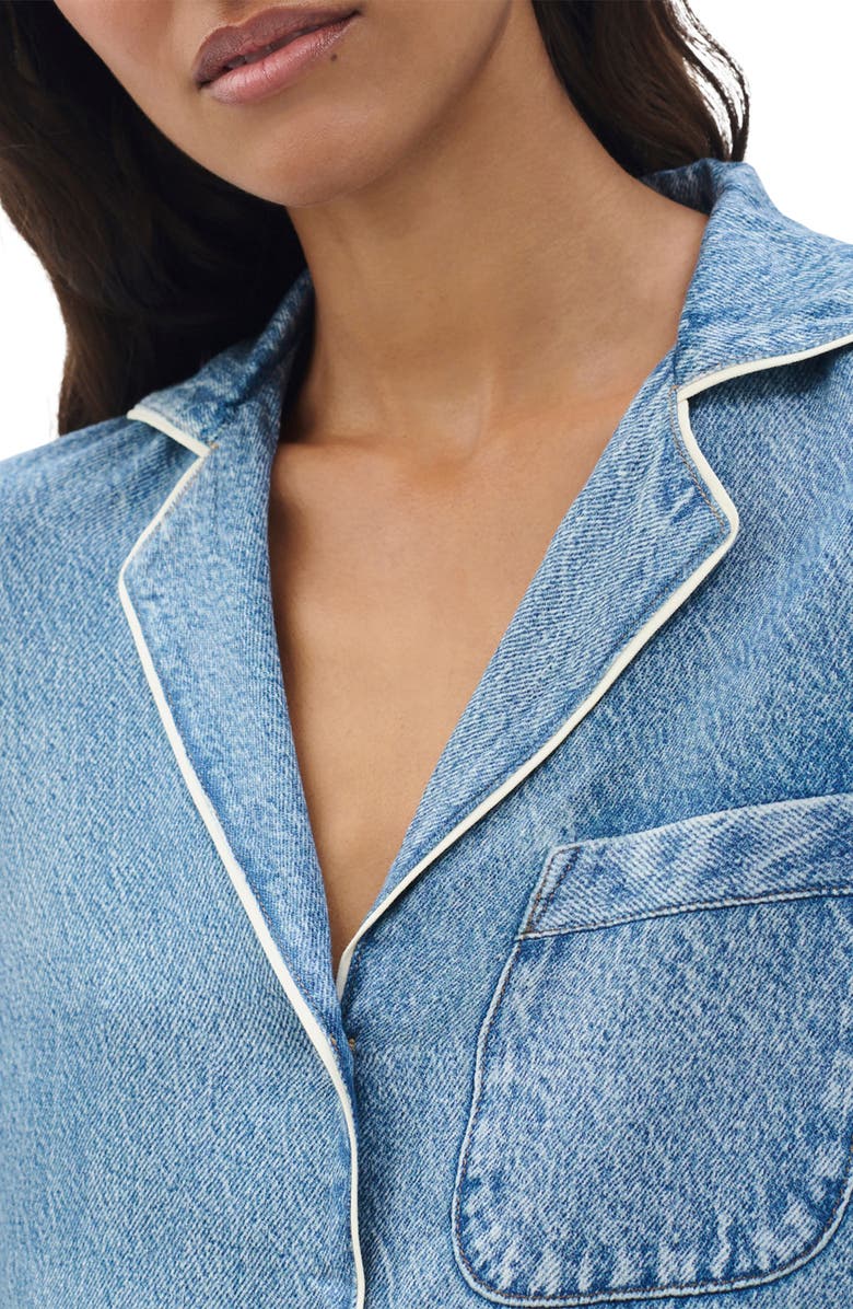 rag & bone/JEAN Miramar Slink Lounge Trompe L'Oeil Faux Denim Button-Up Shirt, Alternate, color, Zoe