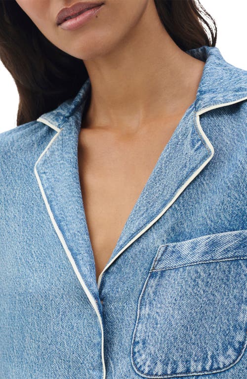 Rag & Bone /jean Miramar Slink Lounge Trompe L'oeil Faux Denim Button-up Shirt In Blue