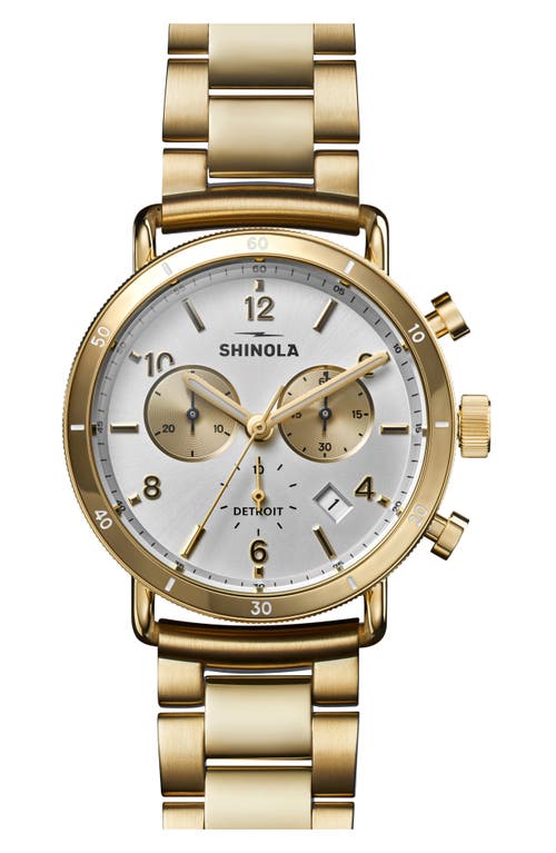Shinola Canfield Sport Chronograph Bracelet Watch, 40mm In Gold