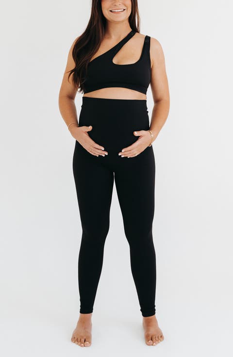 Women's Athletic Maternity Legging with Supportive Belly Band