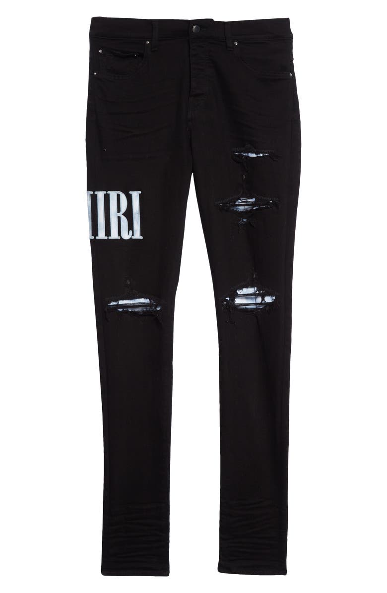 AMIRI Tie Dye Core Logo Stretch Denim Jeans, Alternate, color, 