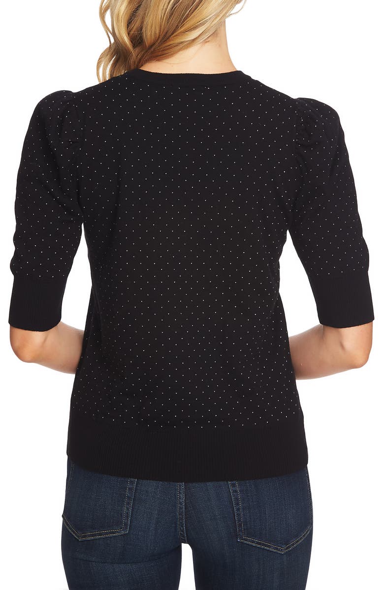 CeCe Puffed Sleeve Jacquard Sweater, Alternate, color, 