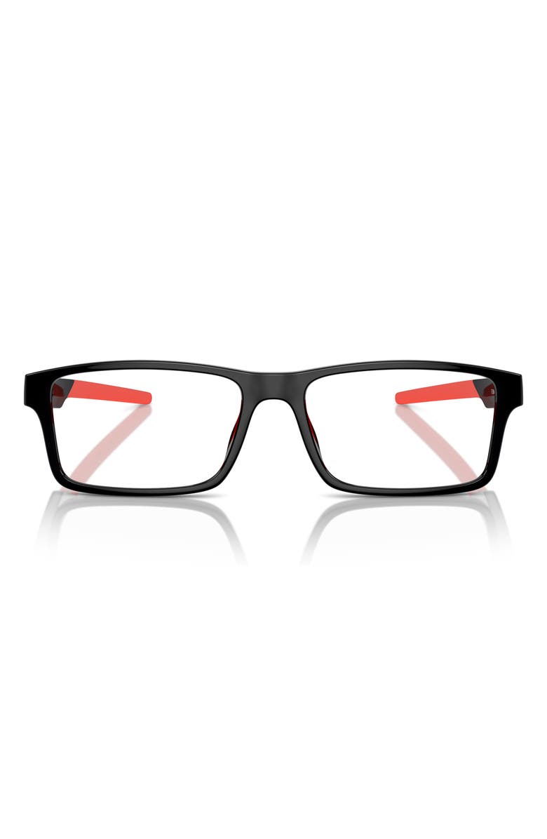 Scuderia Ferrari 57mm Rectangle Optical Glasses, Main, color, Black / Demo Lens