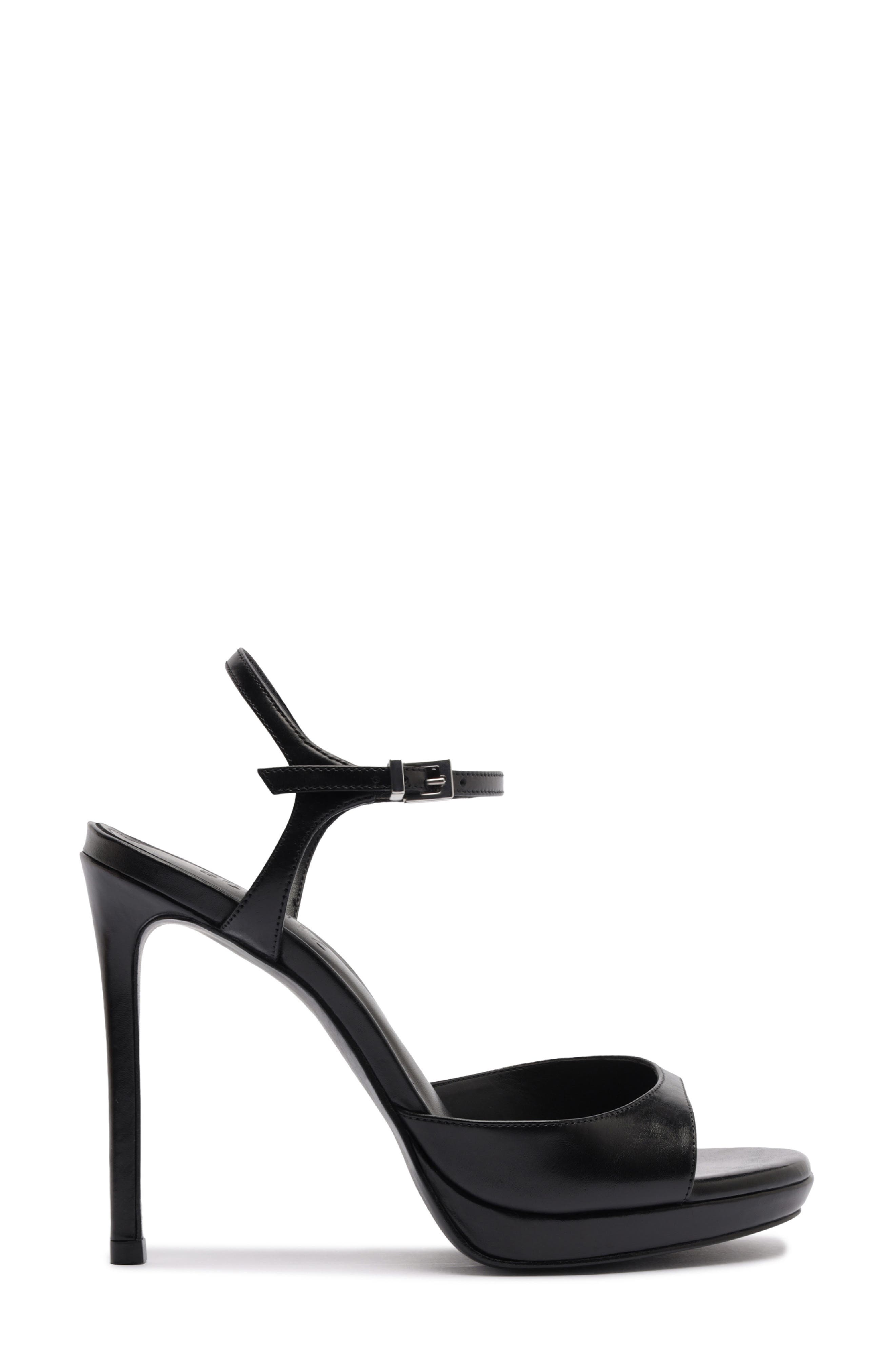 Schutz Scarelett Ankle Strap Platform Sandal, Alternate, color, Black