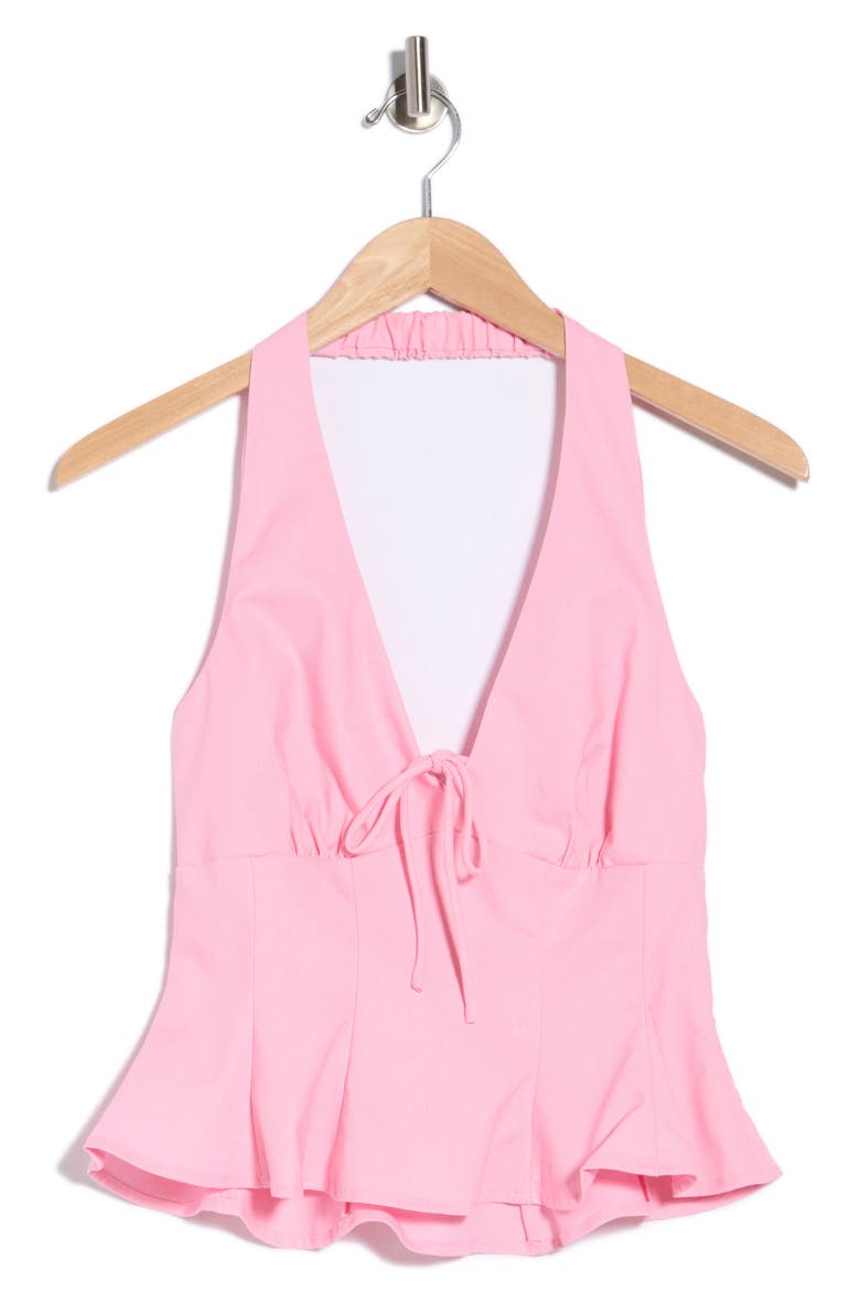Halter Peplum Top, Main, color, PINK