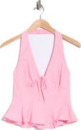 Lush Halter Peplum Top