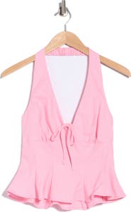 Lush Halter Peplum Top