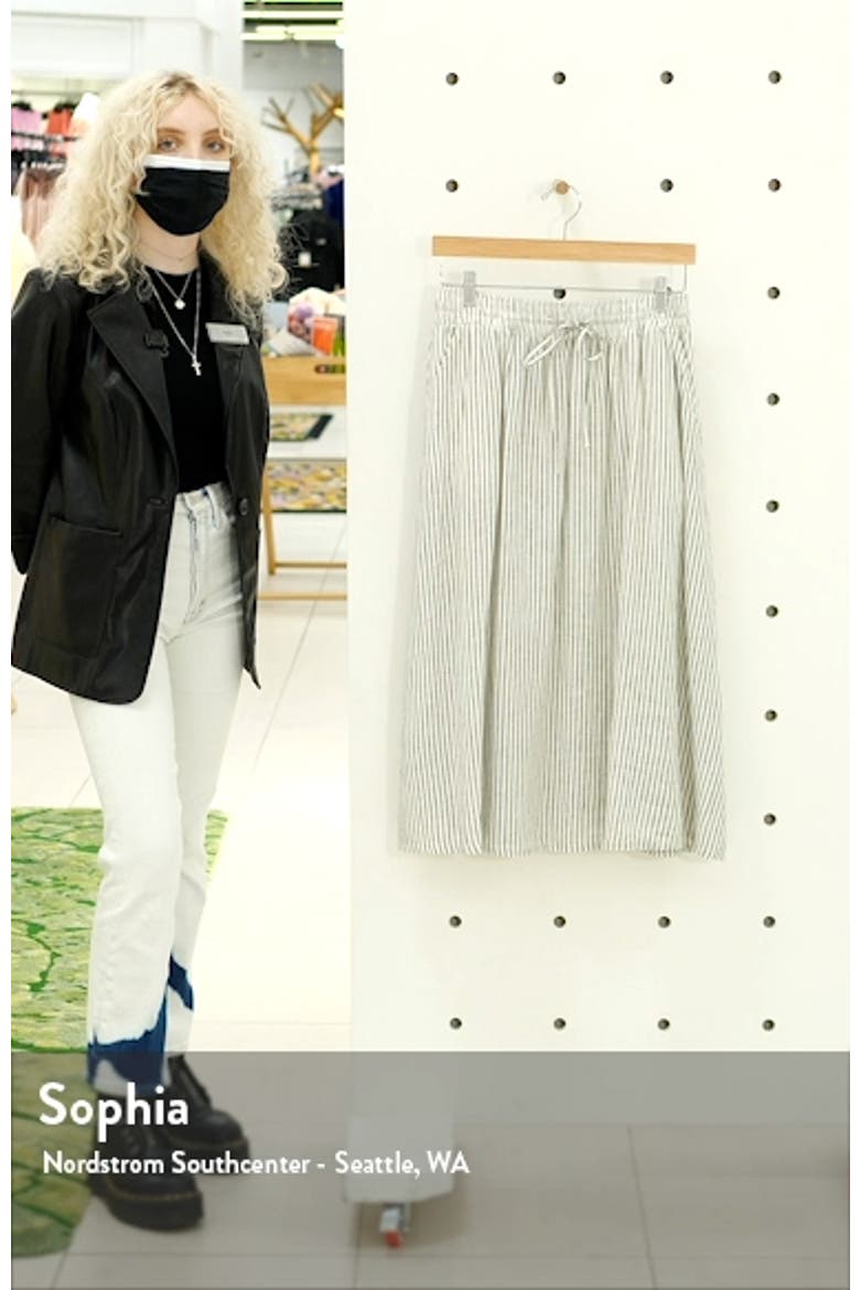 Tie Waist Linen Blend Midi Skirt video