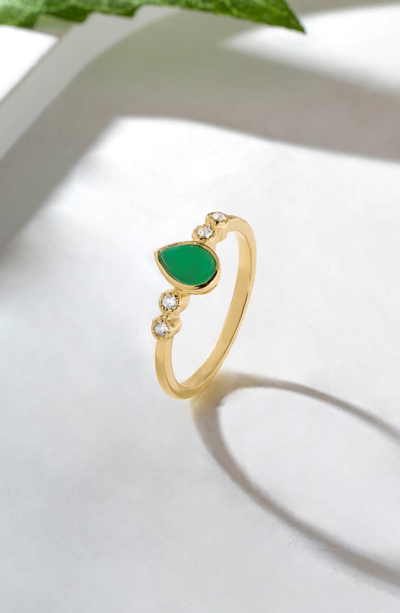 YS GEMS Pear Gemstone Ring, Alternate, color, Green