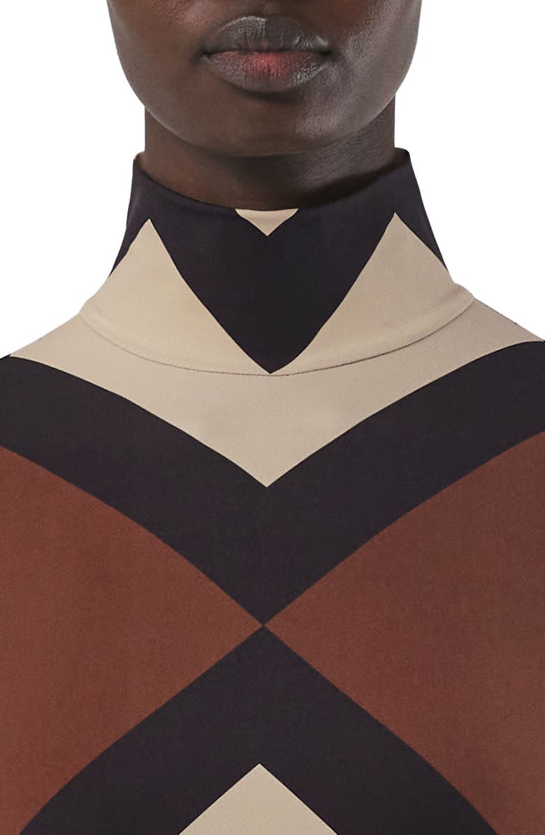 Burberry Emery Kissing Check Turtleneck Top, Alternate, color,