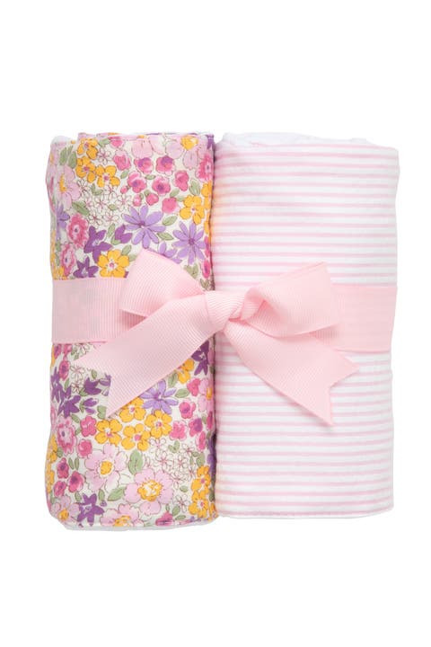 Floral Set of Two Burp Cloths