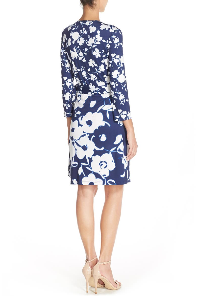 Floral Jersey Wrap Dress, Alternate, color, NAVY FLORAL