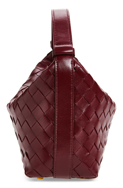Bottega Veneta Mini Wallace Intrecciato Leather Shoulder Bag In Gold