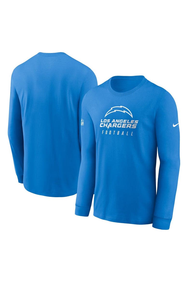 Men's Nike Powder Blue Los Angeles Chargers Sideline Performance Long Sleeve T-Shirt, Main, color, Powder Blue