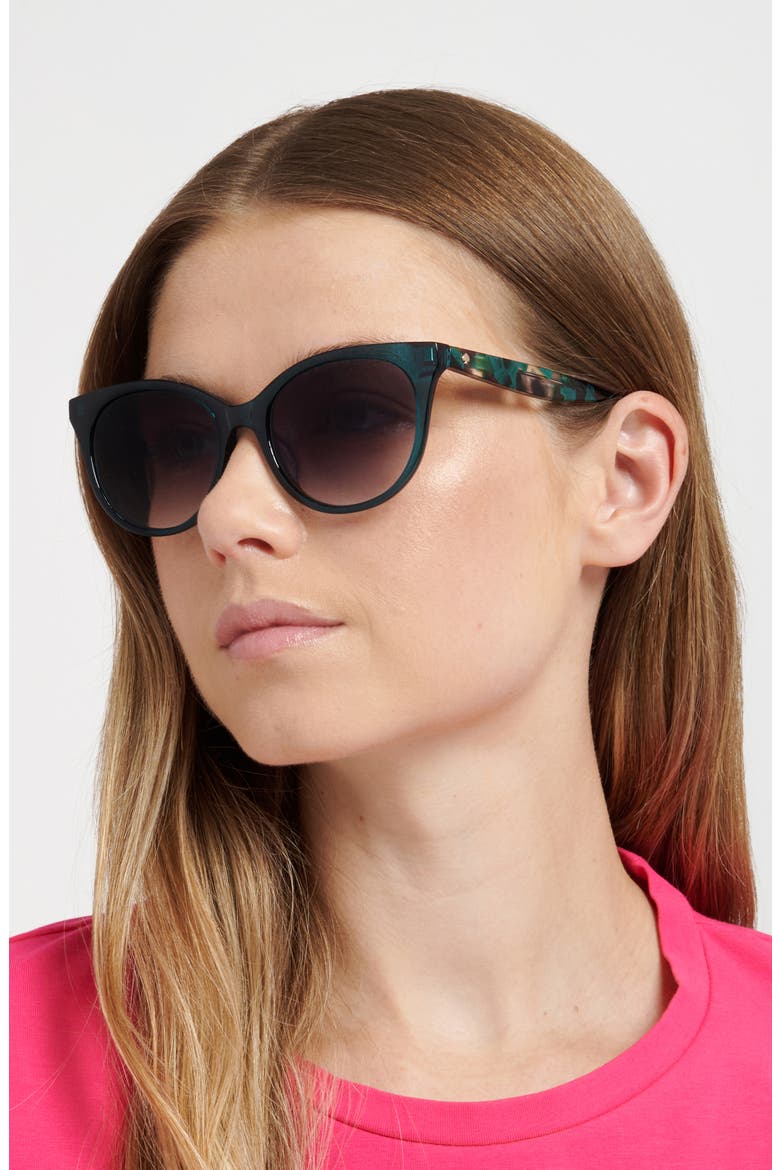 karlee 53mm gradient round sunglasses, Alternate, color, GREEN HAVANA/ GREEN