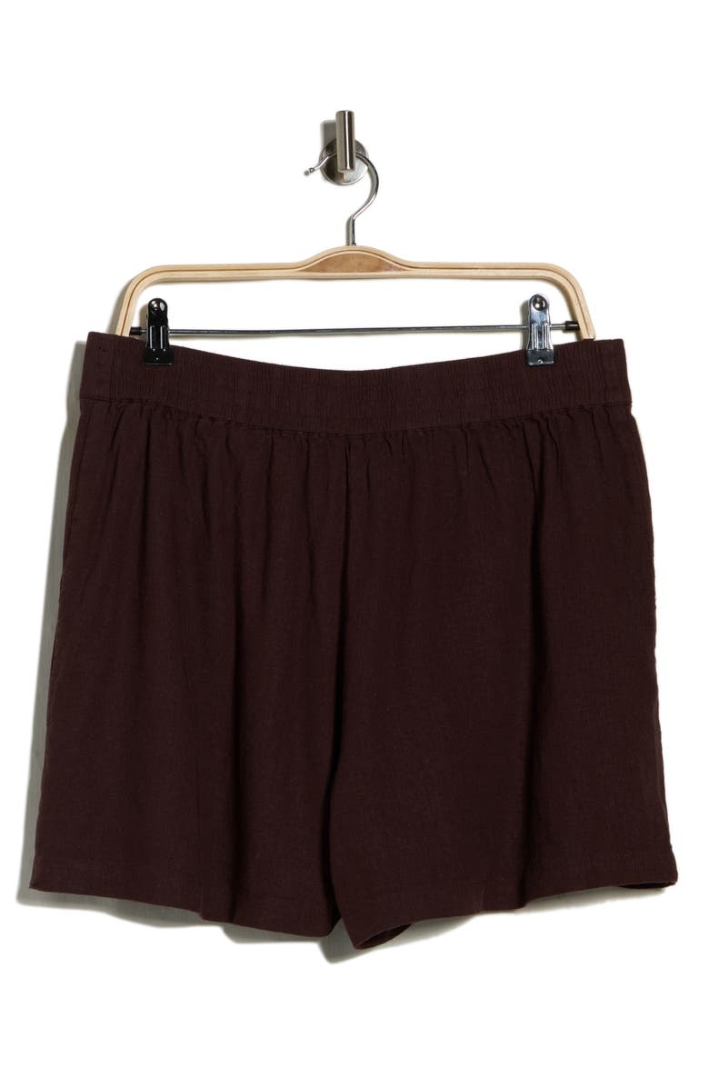 matty m. Linen Blend Shorts, Alternate, color, Chocolate
