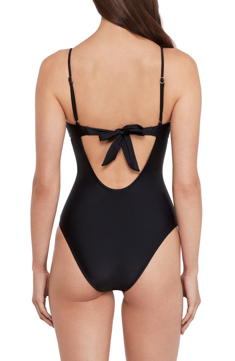 Steve Madden Cutout One-Piece Swimsuit, Alternate, color, Raven Black