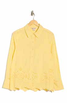 Long Sleeve Eyelet Top