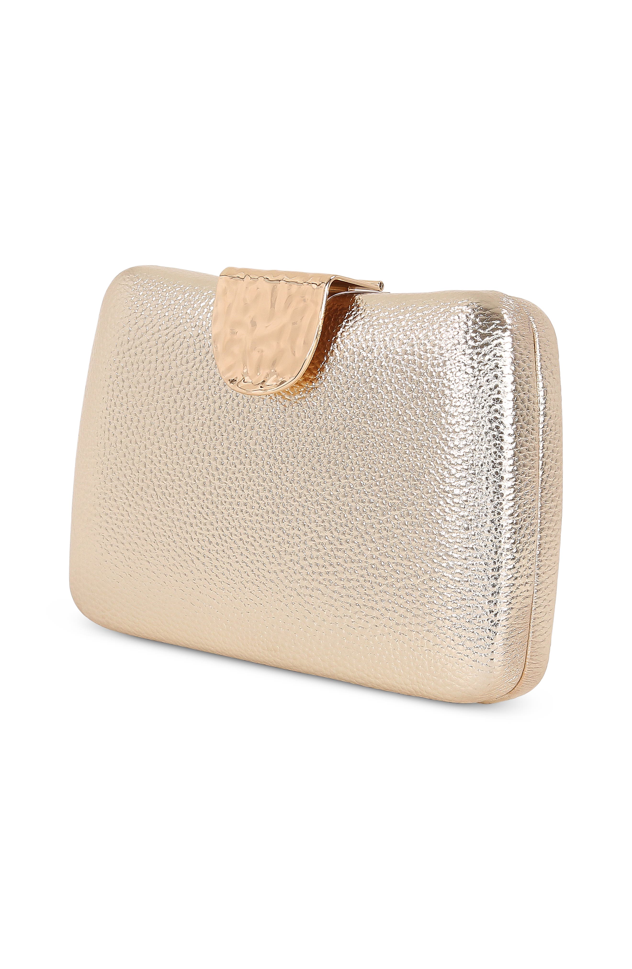 Jewel Badgley Mischka Tatum Faux Leather Clutch, Alternate, color, 