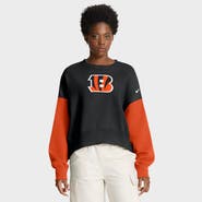 Nike Women's Nike Black Cincinnati Bengals Oversized Color-Block Pullover Sweatshirt