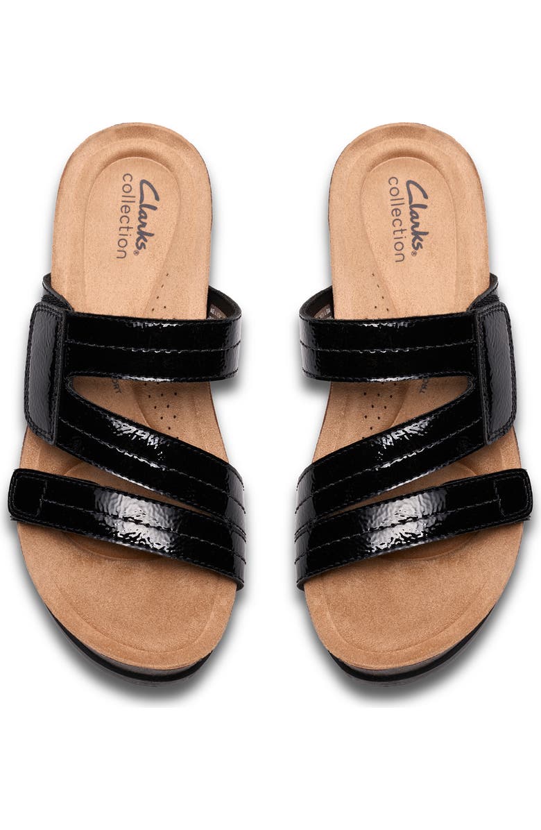 Clarks<sup>®</sup> Calenne Holly Wedge Slide Sandal, Alternate, color, Black Pat