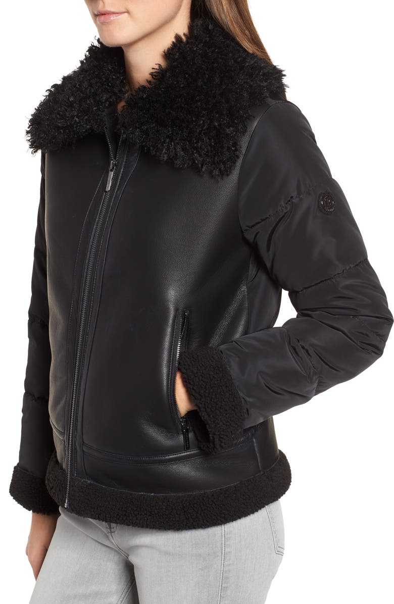 Bernardo Faux Shearling Hybrid Jacket, Alternate, color,