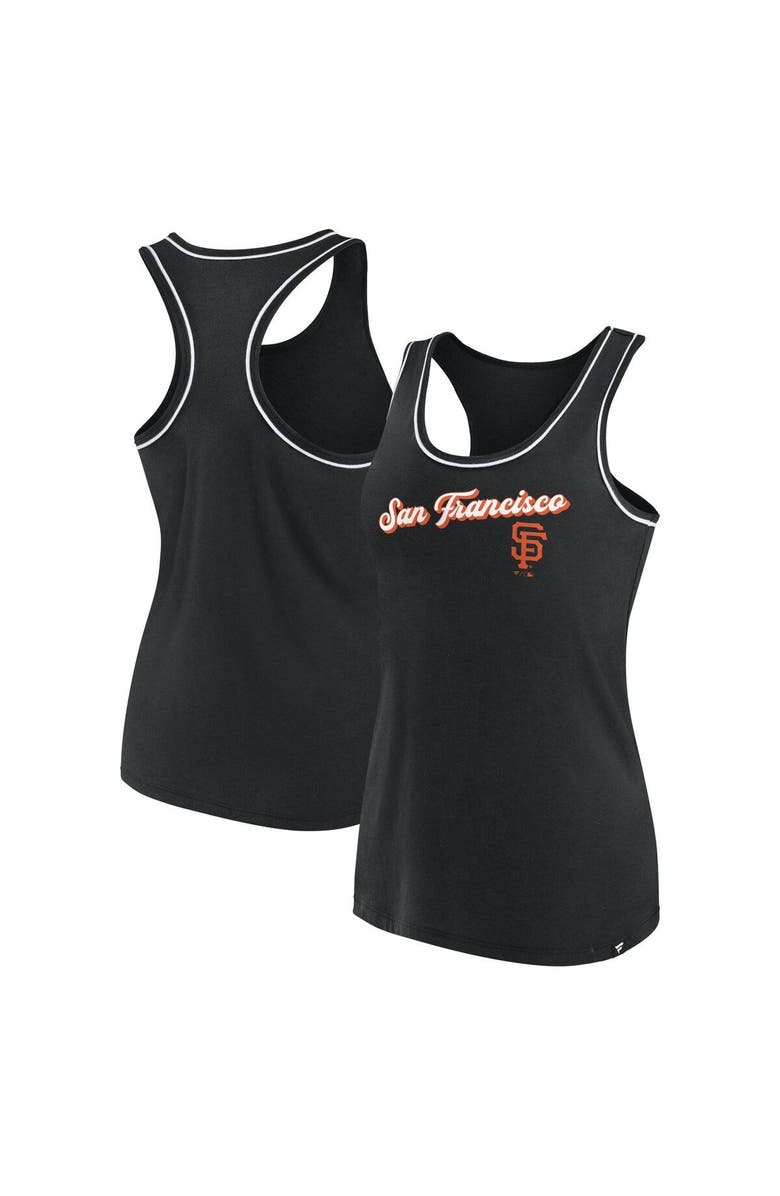 FANATICS Women's Fanatics Branded Black San Francisco Giants Wordmark Logo Racerback Tank Top, Main, color, 