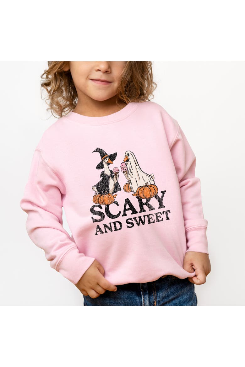 Scary and Sweet Geese Toddler Graphic Sweatshirt, Main, color, Pink