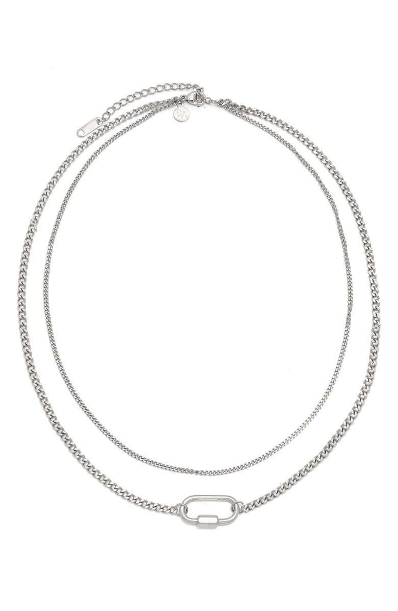 Petit Moments Layered Carabiner Pendant Necklace, Main, color, 