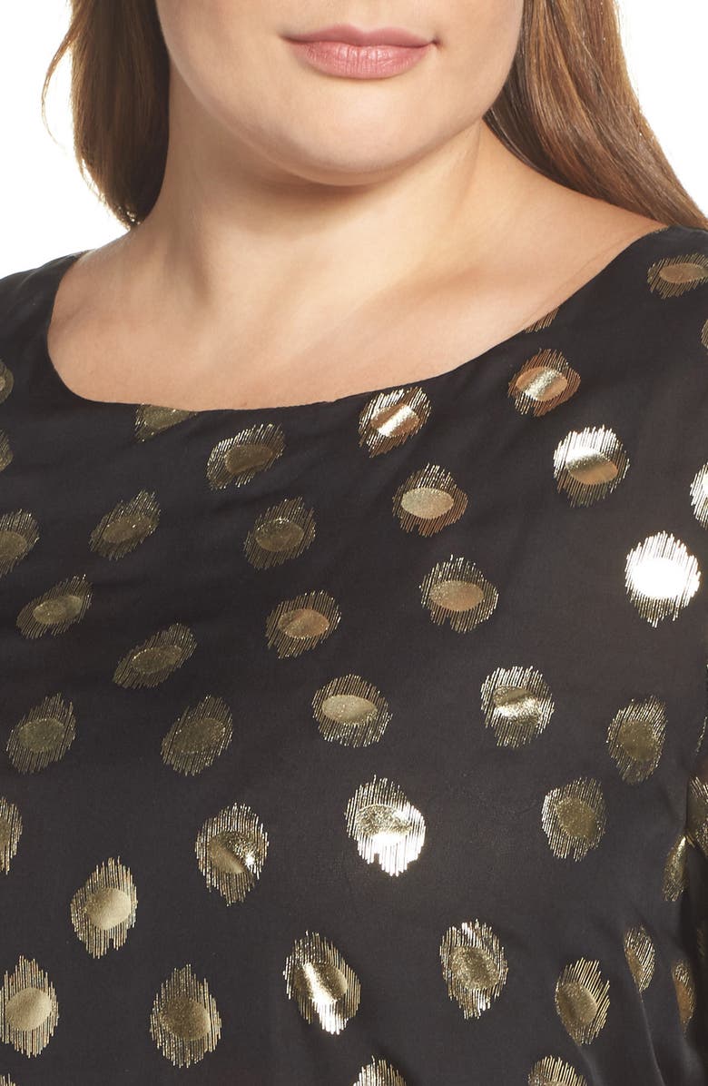 Glamorous Metallic Dot Drop Waist Dress, Alternate, color, 