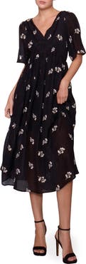 MELLODAY Floral Embroidered Detail Woven Dress