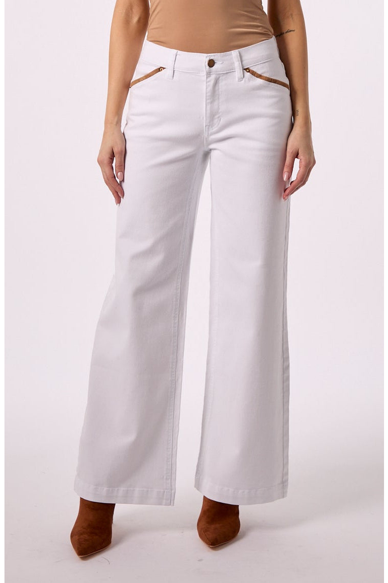 Sadie Mid Rise Wide Leg Jeans, Main, color, White