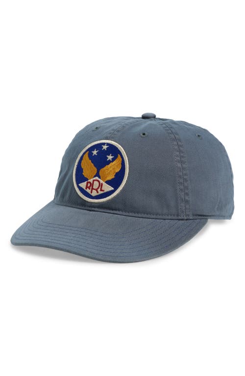 Double RL Garment Dyed Adjustable Cotton Twill Baseball Cap in Midnight Blue 