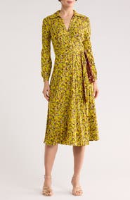 DVF Phoenix Floral Reversible Long Sleeve Wrap Dress
