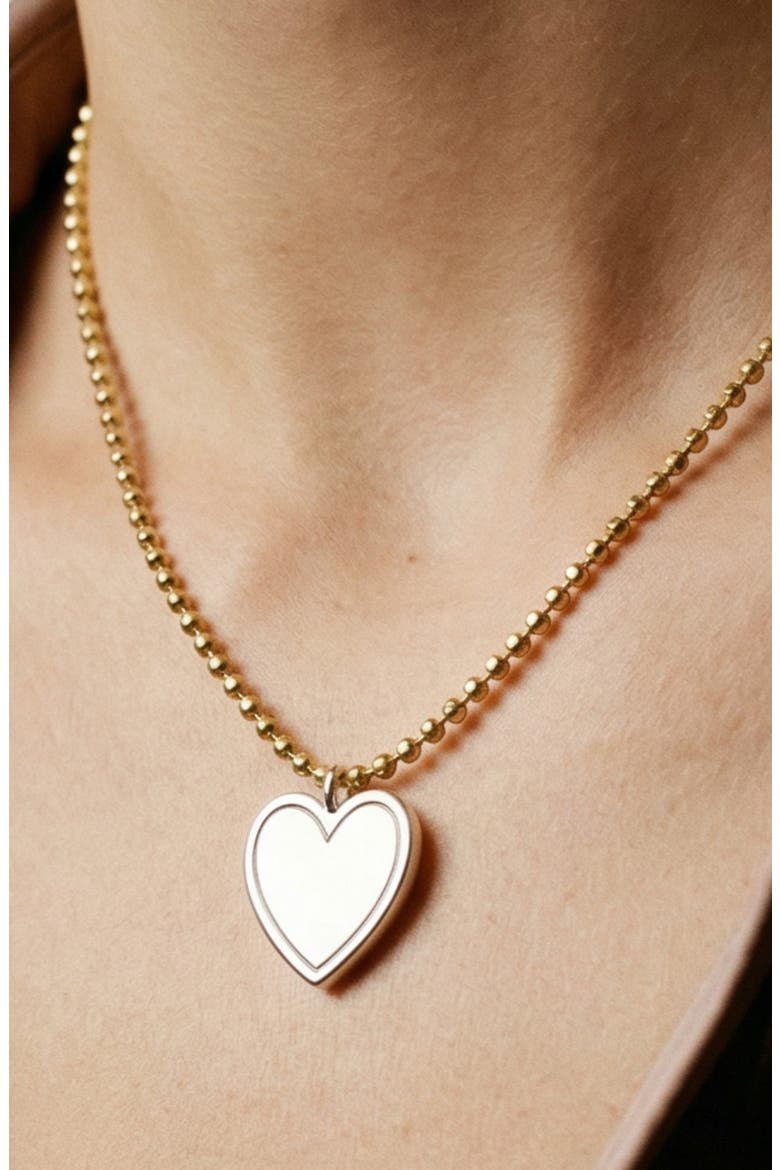Heart Pendant Necklace, Alternate, color, GOLD/SILVER