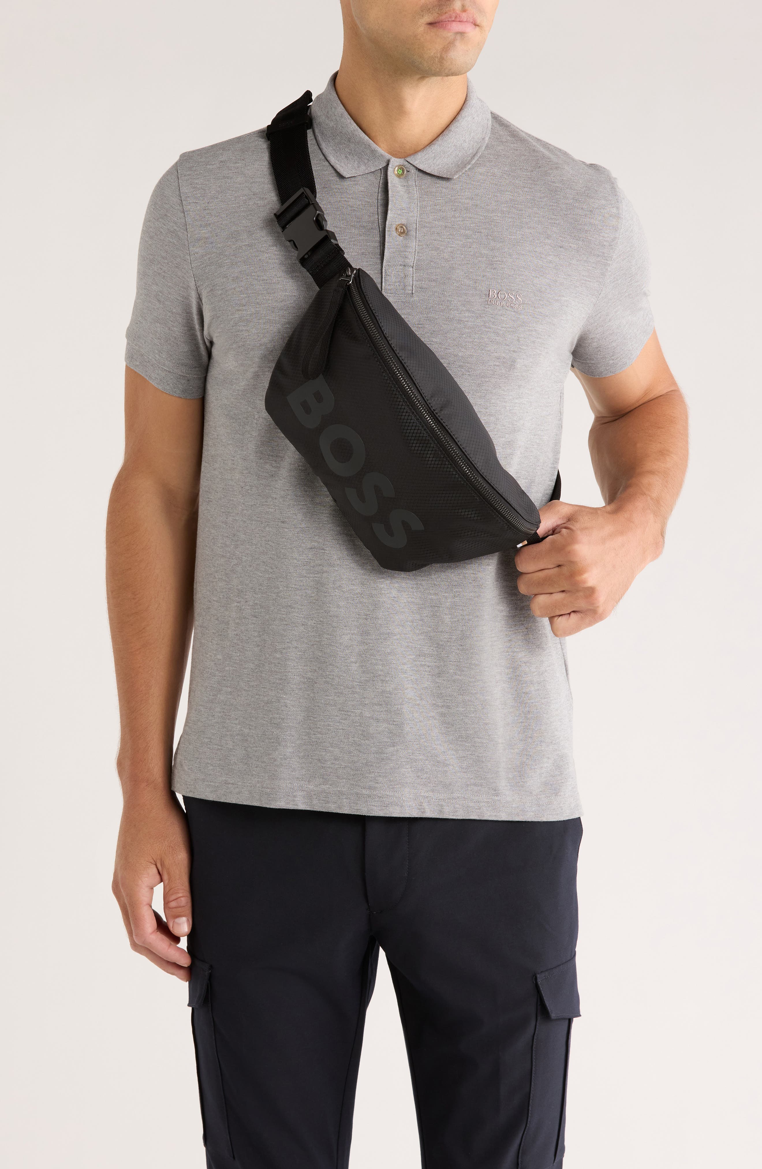 BOSS Pixel Recycled Belt Bag, Alternate, color, Black