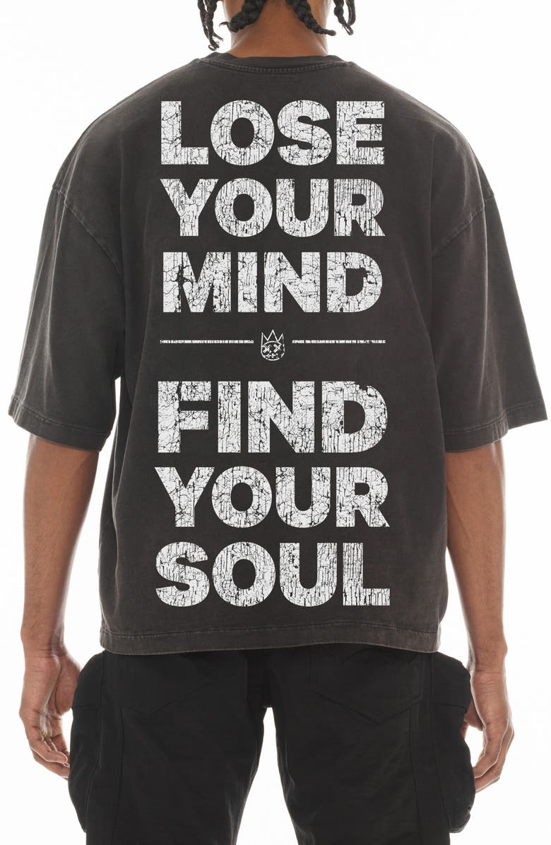 Cult of Individuality Graphic Crewneck Cotton T-Shirt, Alternate, color, Vintage Charcoal