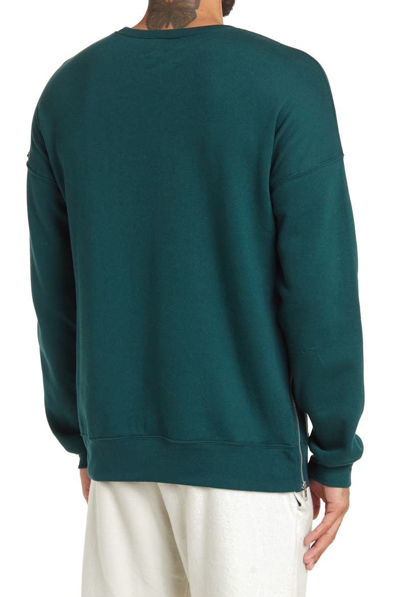 Side Zip Sweatshirt, Alternate, color, DEEP SEA