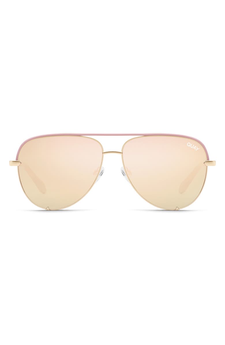 QUAY High Key Mini Contrast 60mm Aviator Sunglasses, Main, color, 