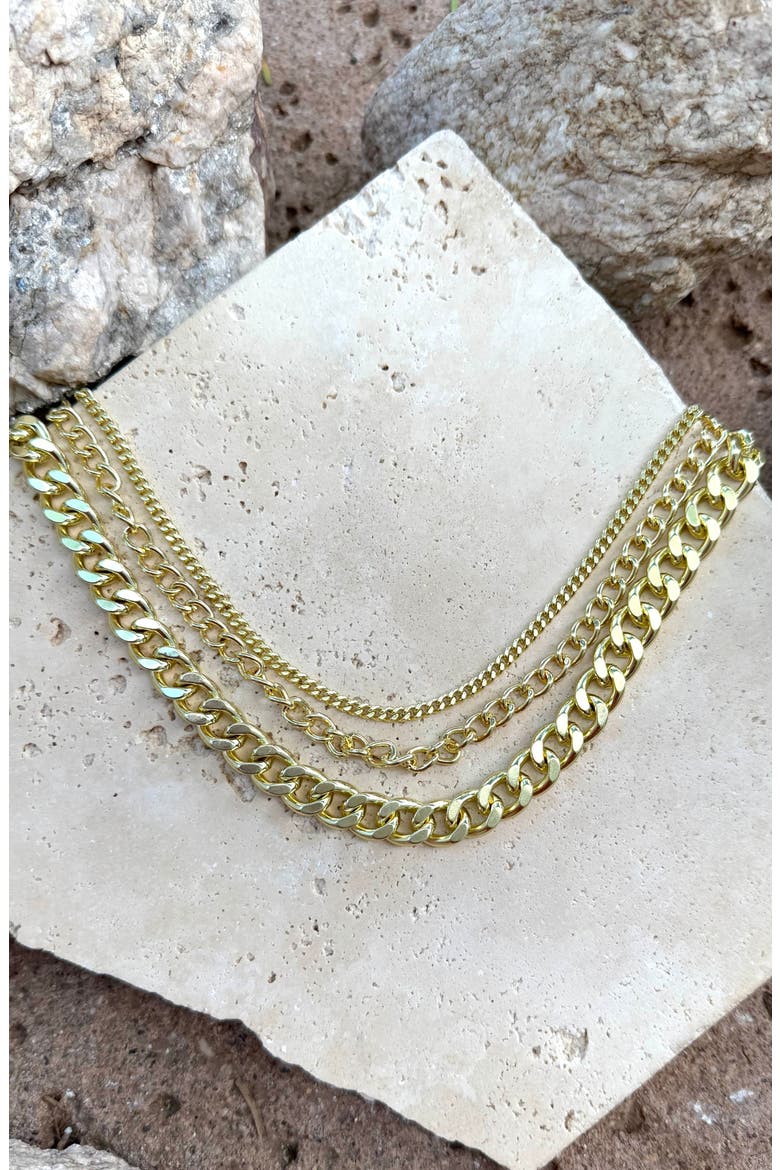 Layered Chain Necklace, Alternate, color, GOLD