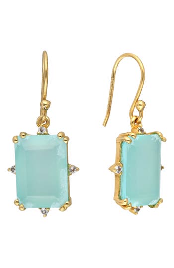 Ys Gems Chalcedony Drop Earrings In Blue