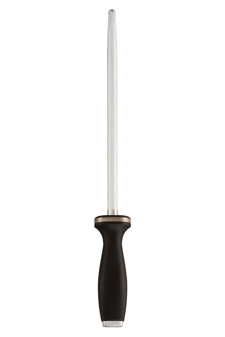 10-Inch Sharpening Steel with Stainless Steel End Cap, Main, color, BLACK