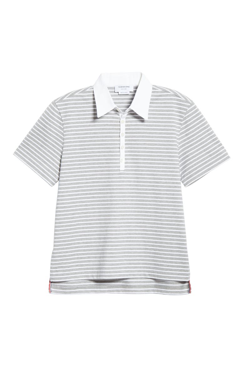 Stripe Cotton Polo Shirt (Nordstrom Exclusive), Alternate, color, LIGHT GREY