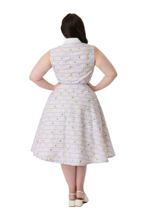 Shop Unique Vintage Plus Size Sleeveless Darlene Dress In Lavender