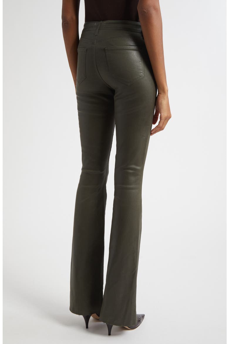 Ruth Coated High Waist Raw Hem Straight Leg Jeans, Alternate, color, DEEP OLIVE COATED