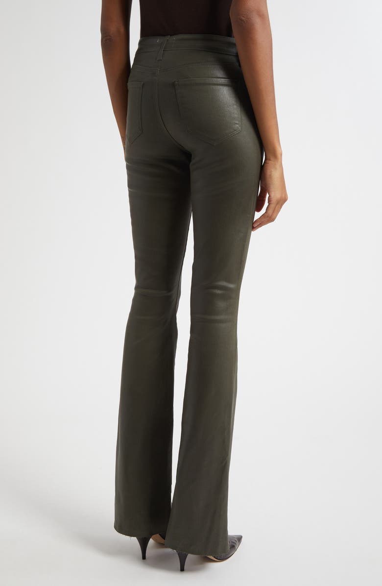 L'AGENCE Ruth Coated High Waist Raw Hem Straight Leg Jeans, Alternate, color, Deep Olive Coated