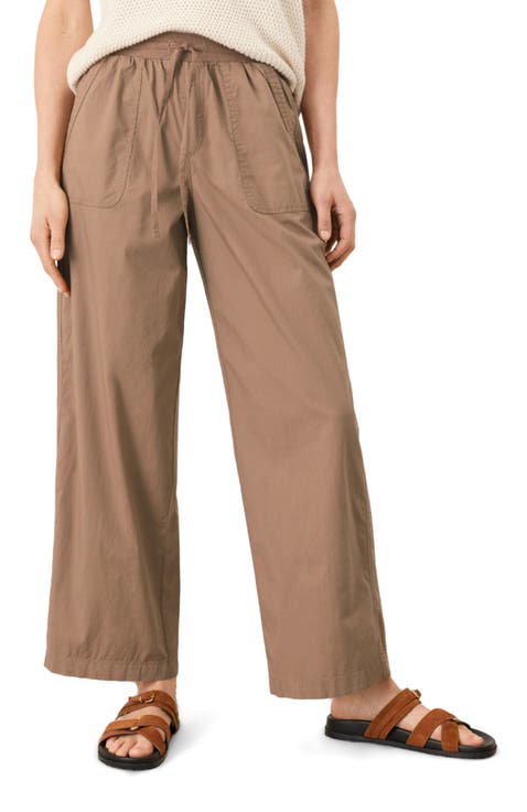 Organic Cotton Stretch Poplin Wide Leg Pant