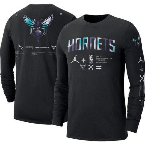Men's Jordan Brand Black Charlotte Hornets Essential Air Traffic Control Long Sleeve T-Shirt