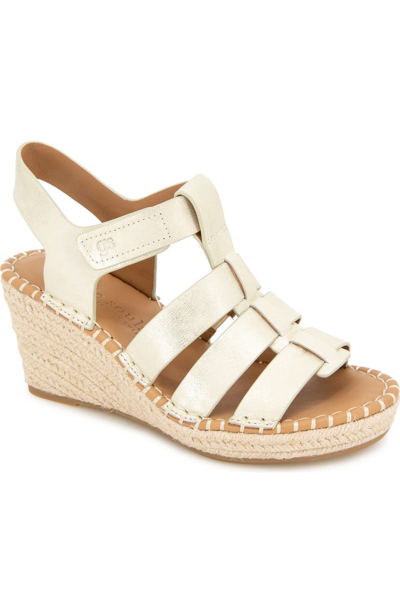 Gentle Souls Capelin Fisherman Espadrille Sandal, Main, color, Ice Metallic Leather