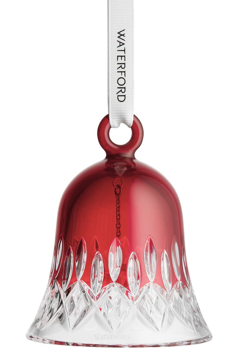 Lismore Red Bell Crystal Ornament, Alternate, color, RED